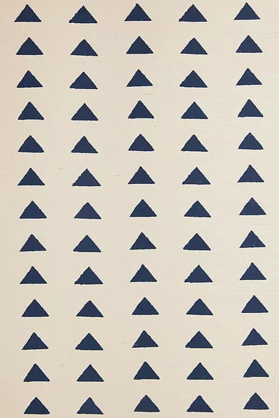 Nathan Turner Triangles Grasscloth Wallpaper In Blue