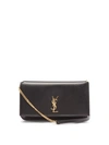 Saint Laurent Ysl-monogram Leather Cross-body Phone Holder In Black