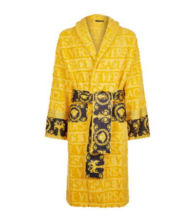 Versace Baroque Bathrobe (large) In Yellow