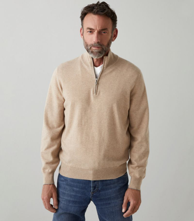 Brunello Cucinelli Cashmere Half-zip Sweater In Neutrals
