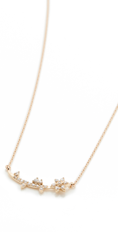 Adina Reyter 14k Small Diamond Daisy Curve Necklace In Yellow