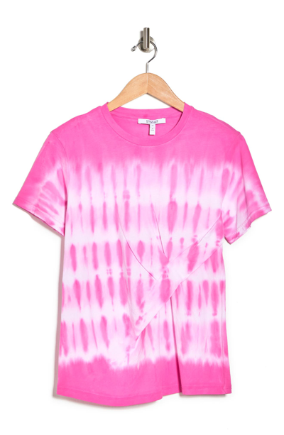 Derek Lam 10 Crosby Pleated Tie-dyed Cotton-jersey T-shirt In Berry