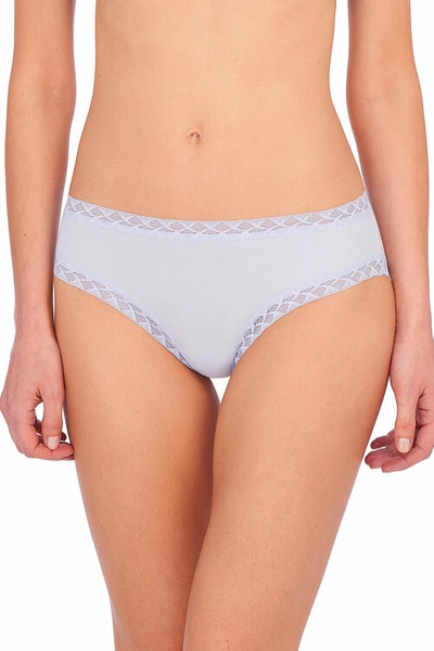Natori Bliss Girl Comfortable Brief Panty Underwear With Lace Trim In Pearl Blue