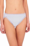 Natori Bliss French Cut Brief Panty Underwear With Lace Trim In Pearl Blue