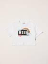 Msgm Cotton T-shirt With Logo In White