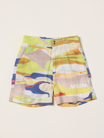 MSGM SHORTS WITH ABSTRACT PRINT,C70128005