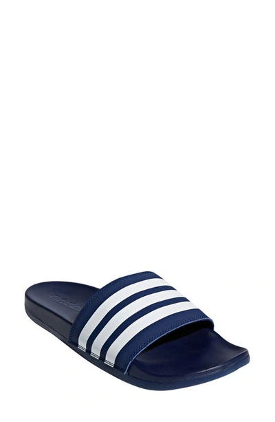 Adidas Originals Adilette Comfort Sport Slide In Dark Blue/ White