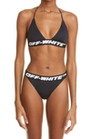 OFF-WHITE LOGO BAND TWO-PIECE SWIMSUIT