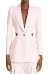 Alexander Mcqueen Single-breasted Cut-out Blazer In Ice Pink