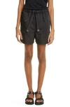 Moncler High-waisted Drawstring Shorts In Black