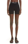 Khaite Bryant Logo Viscose Blend Bike Shorts In Black