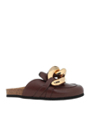 Jw Anderson Glossy Leather Mules In Brown