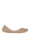 MELISSA MELISSA + CAMPANA WOMAN BALLET FLATS BEIGE SIZE 5.5 PVC - POLYVINYL CHLORIDE