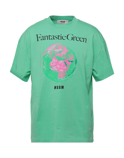 Msgm T-shirts In Light Green
