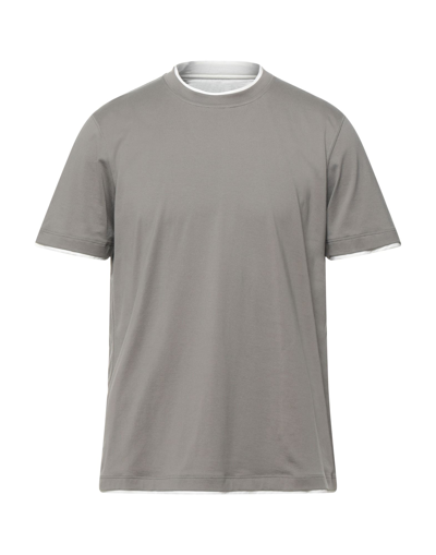 Brunello Cucinelli T-shirts In Grey