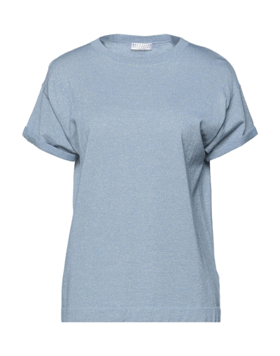 Brunello Cucinelli Sweaters In Pastel Blue
