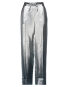 ROLAND MOURET ROLAND MOURET WOMAN PANTS SILVER SIZE 8 SILK, POLYESTER