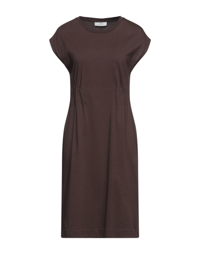 Alpha Studio Midi Dresses In Cocoa