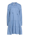 Alpha Studio Short Dresses In Pastel Blue