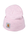 Carhartt Logo-patch Knitted Beanie In Pink