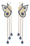 Eye Candy Los Angeles The Luxe Collection Vanessa Butterfly Blue Cubic Zirconia Earrings In Gold