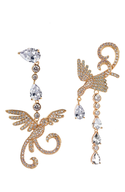 Eye Candy Los Angeles The Luxe Collection Mix And Match Birds Cubic Zirconia Drop Earrings In Gold
