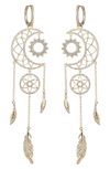 EYE CANDY LOS ANGELES THE LUXE COLLECTION DREAMCATCHER INDIO CUBIC ZIRCONIA DANGLE EARRINGS