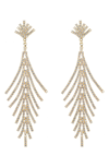 Eye Candy Los Angeles Cynthia Cz Fringe Drop Earrings In Gold
