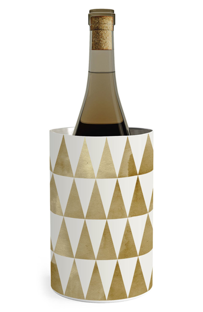 Deny Designs Georgiana Paraschiv Triangle Wine Chiller In Gold