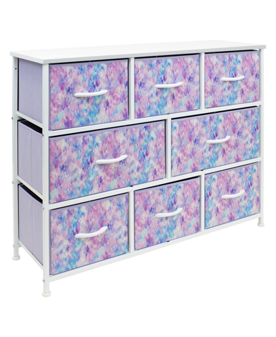 Sorbus 8 Drawers Chest Dresser In Tie-dye Purple