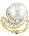 Effy Collection Effy Cultured Freshwater Pearl (12-1/2mm) & Diamond (3/4 Ct. T.w.) Ring In 14k White Gold (also Avai In Gold