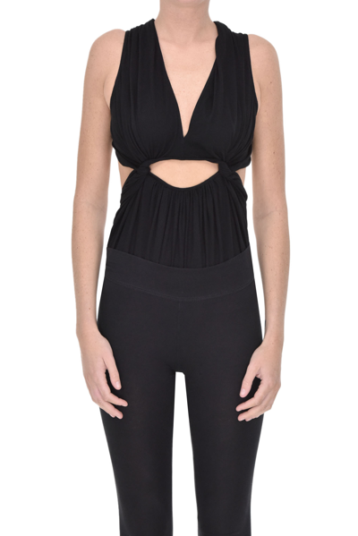 Rick Owens Cut-out Cotton Body In Black | ModeSens