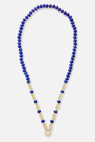 Harwell Godfrey Yellow Gold Baht Chain With Lapis