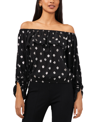 MSK PETITE PRINTED OFF-THE-SHOULDER RUFFLED TOP