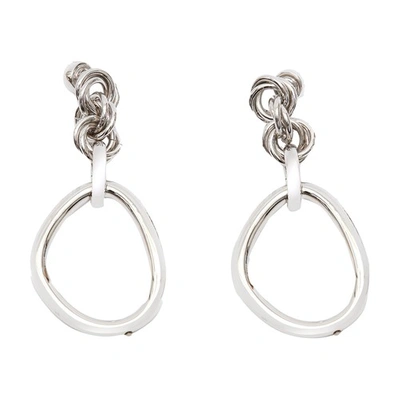 Jw Anderson Oversized Link Chain Earrings In Silver