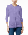 KAREN SCOTT CREW-NECK CARDIGAN, CREATED FOR MACY'S