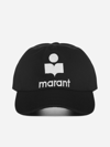 Isabel Marant Embroidered Logo Cotton Baseball Cap In Nero