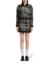 Prada Re-nylon Cropped Tweed Jacket In White