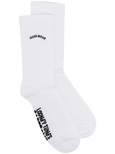 Gcds Looney Tunes Socks With Embroidery In White