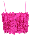 Msgm Cropped Ruffled Top In Pink