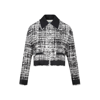 Prada Re-nylon Cropped Tweed Jacket In Nude &amp; Neutrals