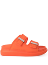 Alexander Mcqueen Fabric Upper And Rubber Slides In Orange