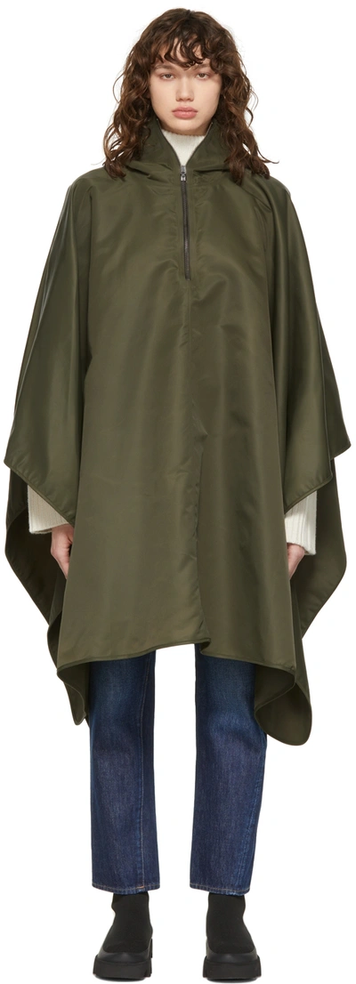 Totême Rain Hooded Recycled-nylon Poncho In Forest