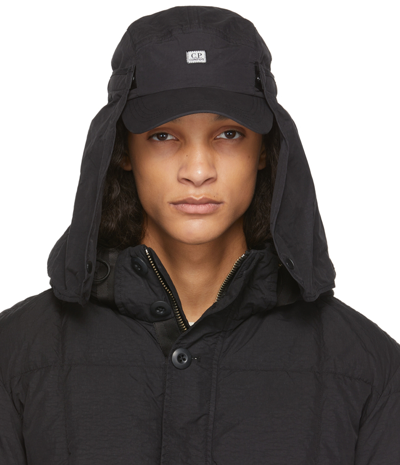 C.p. Company Black Flatt Nylon Visor Cap | ModeSens