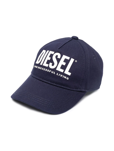 Diesel Kids' Ftollyb Logo Cap In Blue