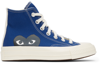 Comme Des Garçons Play Blue Converse Edition Half Heart Chuck 70 High Sneakers In Blue