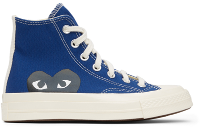 Comme Des Garçons Play Blue Converse Edition Half Heart Chuck 70 High Sneakers