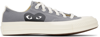 COMME DES GARÇONS PLAY GREY CONVERSE EDITION HALF HEART CHUCK 70 LOW SNEAKERS