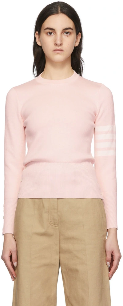 Thom Browne Pink Classic Milano Stitch 4-bar Sweater
