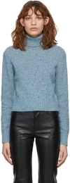 Re/done Donegal Wool-blend Turtleneck Sweater In Donegal Sky